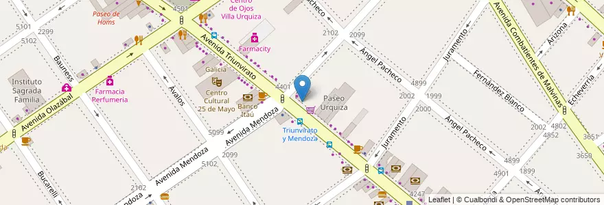 Mapa de ubicacion de VZ Laboratorios, Villa Urquiza en آرژانتین, Ciudad Autónoma De Buenos Aires, Comuna 12, Buenos Aires.