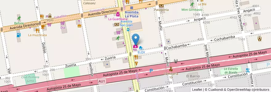 Mapa de ubicacion de Waícon, Boedo en Аргентина, Буэнос-Айрес, Comuna 5, Буэнос-Айрес.