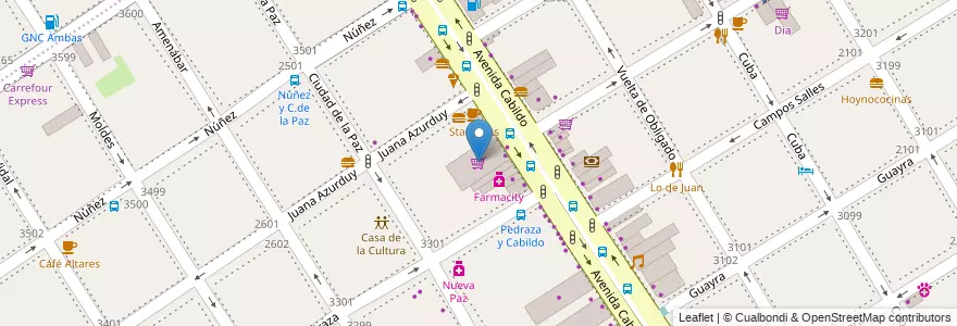 Mapa de ubicacion de Wal-Mart, Nuñez en アルゼンチン, Ciudad Autónoma De Buenos Aires, ブエノスアイレス, Comuna 13.