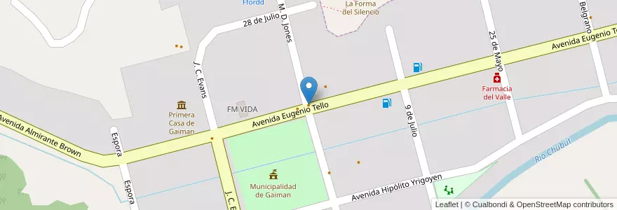 Mapa de ubicacion de walia lan en Arjantin, Chubut, Departamento Gaiman, Gaiman, Gaiman.