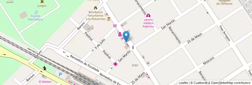 Mapa de ubicacion de Wallas en Argentina, Buenos Aires, Partido De Malvinas Argentinas, Los Polvorines.
