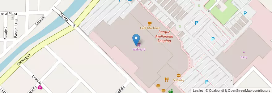 Mapa de ubicacion de Walmart en Arjantin, Buenos Aires, Partido De Avellaneda, Sarandí.