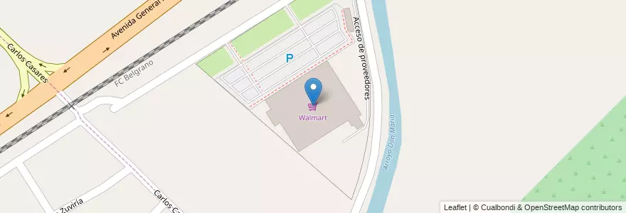 Mapa de ubicacion de Walmart en Arjantin, Buenos Aires, Partido De La Matanza.