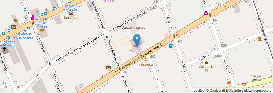 Mapa de ubicacion de Walmart, Caballito en آرژانتین, Ciudad Autónoma De Buenos Aires, Comuna 7, Buenos Aires, Comuna 6.