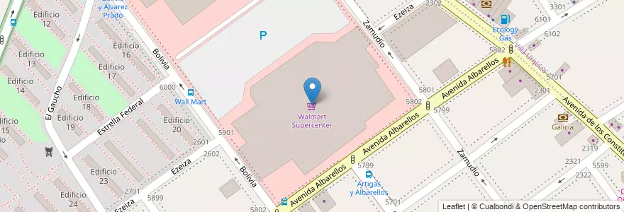 Mapa de ubicacion de Walmart Supercenter, Villa Pueyrredon en Arjantin, Ciudad Autónoma De Buenos Aires, Comuna 12, Buenos Aires.