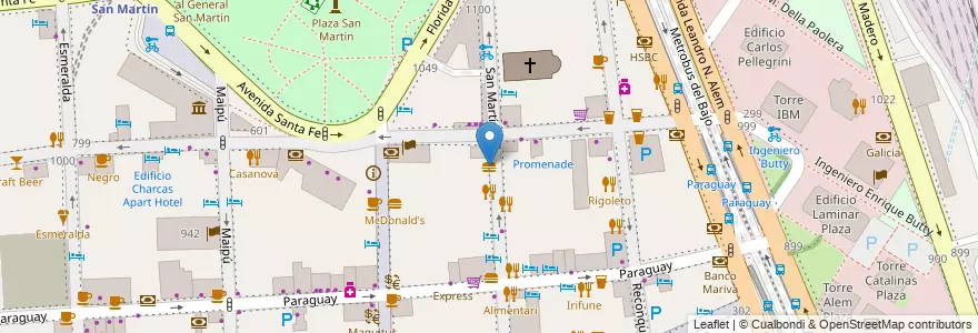 Mapa de ubicacion de Wasabi's, Retiro en アルゼンチン, Ciudad Autónoma De Buenos Aires, Comuna 1, ブエノスアイレス.