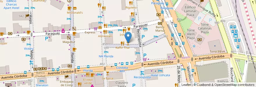Mapa de ubicacion de Waterloo, Retiro en 아르헨티나, Ciudad Autónoma De Buenos Aires, Comuna 1, 부에노스아이레스.