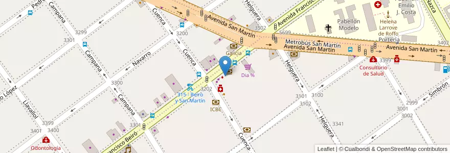 Mapa de ubicacion de Western Union en アルゼンチン, Ciudad Autónoma De Buenos Aires, ブエノスアイレス, Comuna 11.
