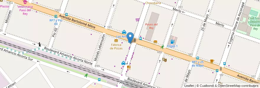 Mapa de ubicacion de Western Union en Argentinië, Buenos Aires, Partido De Moreno, Partido De Merlo, Merlo.