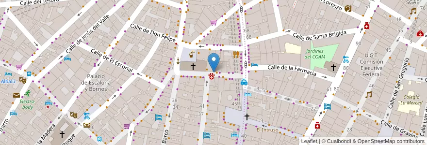 Mapa de ubicacion de Wharf 73 en スペイン, マドリード州, Comunidad De Madrid, Área Metropolitana De Madrid Y Corredor Del Henares, Madrid.