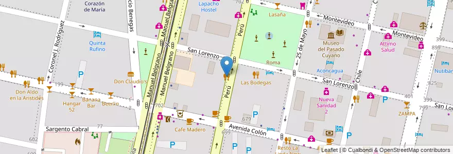 Mapa de ubicacion de Wiki - Sushi Bar en Argentina, Cile, Mendoza, Departamento Capital, Sección 2ª Barrio Cívico, Ciudad De Mendoza.