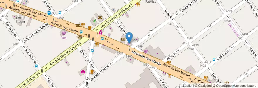 Mapa de ubicacion de Willard Blindada, Villa Devoto en Аргентина, Буэнос-Айрес, Буэнос-Айрес, Comuna 11.