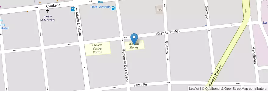 Mapa de ubicacion de William Morris en الأرجنتين, La Rioja, Departamento Capital, La Rioja.