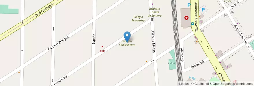 Mapa de ubicacion de William Shakespeare en Argentinien, Provinz Buenos Aires, Partido De Lomas De Zamora, Temperley.