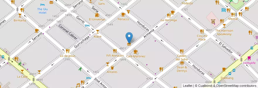 Mapa de ubicacion de Williamsburg Burger Bar, Palermo en الأرجنتين, Ciudad Autónoma De Buenos Aires, Buenos Aires.