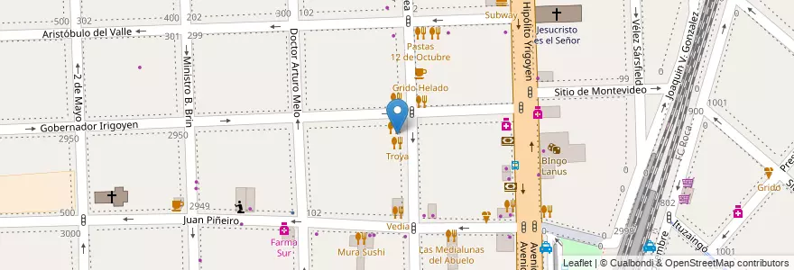 Mapa de ubicacion de Wine & Arts en Аргентина, Буэнос-Айрес, Partido De Lanús, Lanús Oeste.