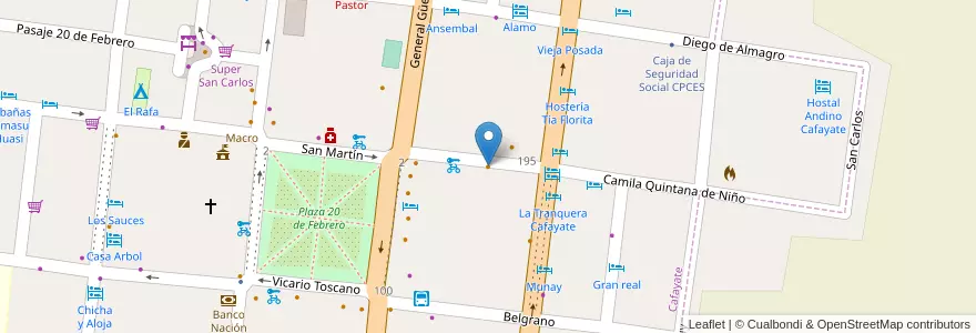 Mapa de ubicacion de Wine Brothers en Arjantin, Salta, Cafayate, Municipio De Cafayate.