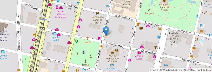 Mapa de ubicacion de Wine Not? en Arjantin, Şili, Mendoza, Departamento Capital, Sección 2ª Barrio Cívico, Ciudad De Mendoza.