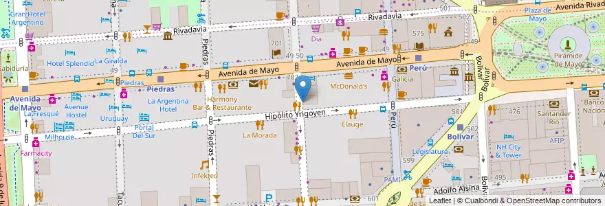 Mapa de ubicacion de Wok Express, Montserrat en アルゼンチン, Ciudad Autónoma De Buenos Aires, Comuna 1, ブエノスアイレス.