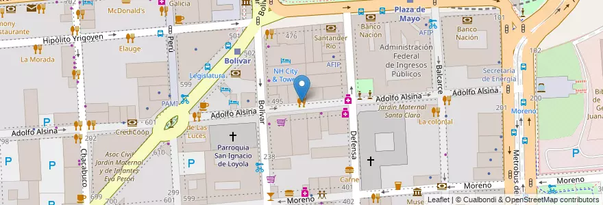 Mapa de ubicacion de Wok Express, Montserrat en 아르헨티나, Ciudad Autónoma De Buenos Aires, Comuna 1, 부에노스아이레스.