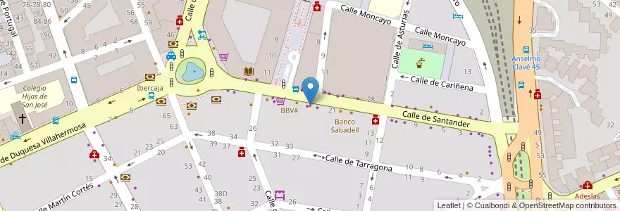 Mapa de ubicacion de Wok zaragoza en إسبانيا, أرغون, سرقسطة, Zaragoza, سرقسطة.