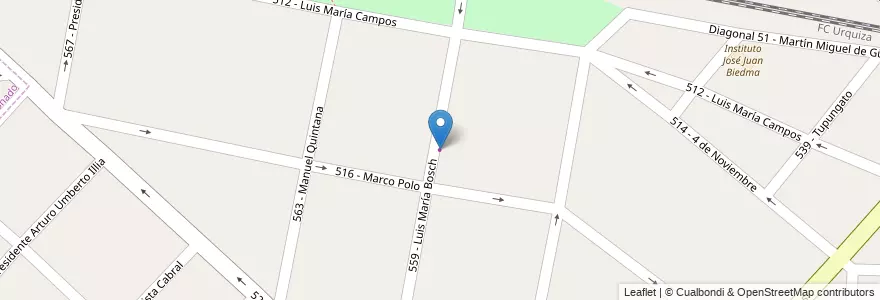 Mapa de ubicacion de Work Car en アルゼンチン, ブエノスアイレス州, Partido De Tres De Febrero.