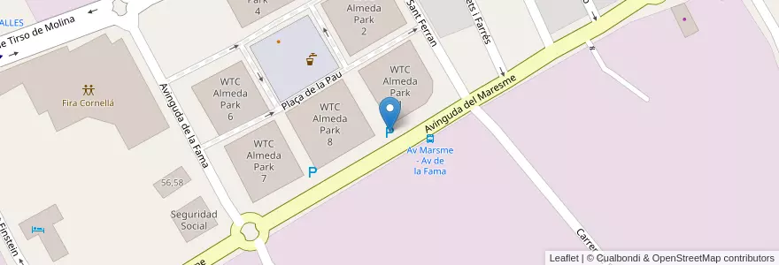 Mapa de ubicacion de WTC 1+2+3 en Sepanyol, Catalunya, Barcelona, Baix Llobregat, Cornellà De Llobregat.