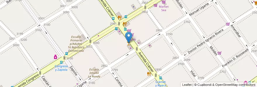 Mapa de ubicacion de Wunderbar, Belgrano en アルゼンチン, Ciudad Autónoma De Buenos Aires, ブエノスアイレス, Comuna 13.
