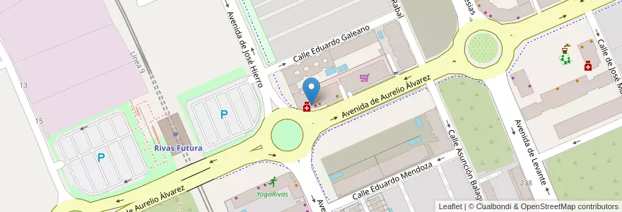 Mapa de ubicacion de Xiada en Испания, Мадрид, Мадрид, Cuenca Del Henares, Rivas-Vaciamadrid.