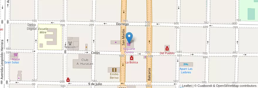 Mapa de ubicacion de Yaguane Centro en آرژانتین, استان انتره ریوس, Departamento Villaguay, Distrito Lucas Al Sud, Villaguay.