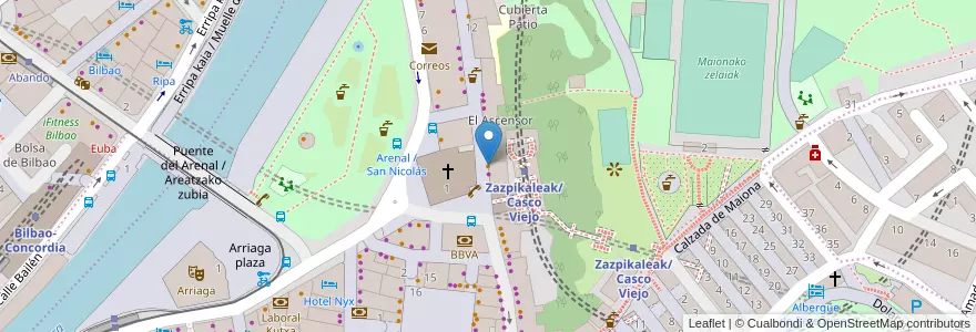 Mapa de ubicacion de Yamike! en Испания, Страна Басков, Bizkaia, Bilboaldea, Бильбао.