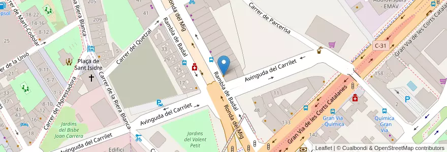 Mapa de ubicacion de Yaya Maria en Espanha, Catalunha, Barcelona, Barcelonès, Barcelona.