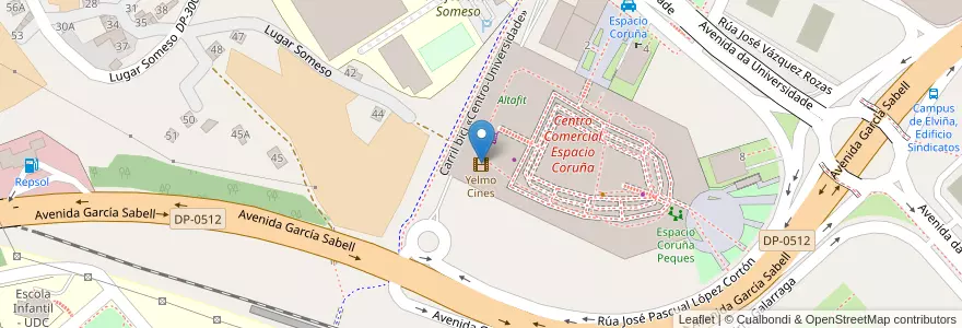 Mapa de ubicacion de Yelmo Cines en España, Galicia / Galiza, A Coruña, A Coruña, A Coruña.