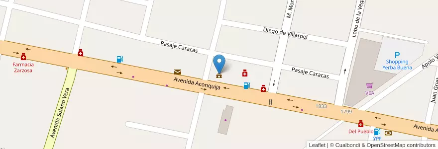 Mapa de ubicacion de Yerba Buena en 아르헨티나, Tucumán, Departamento Yerba Buena, Yerba Buena.