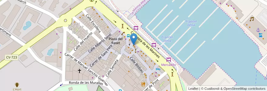 Mapa de ubicacion de Yo for You en İspanya, Comunitat Valenciana, Alacant / Alicante, La Marina Alta, Dénia.