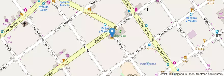 Mapa de ubicacion de Yo Soy Tu Pollo Al Spiedo, Belgrano en 阿根廷, Ciudad Autónoma De Buenos Aires, 布宜诺斯艾利斯, Comuna 13.
