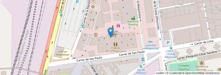 Mapa de ubicacion de Yogurtería Danone en Spagna, Catalunya, Barcelona, Barcelonès, Barcelona.
