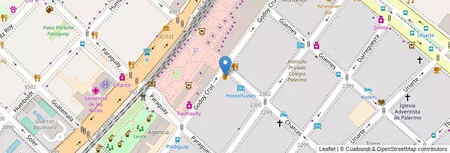 Mapa de ubicacion de YOLO Bar, Palermo en Argentine, Ciudad Autónoma De Buenos Aires, Buenos Aires, Comuna 14.