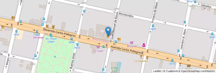 Mapa de ubicacion de Yomo en Аргентина, Санта-Фе, Departamento Rosario, Municipio De Rosario, Росарио.