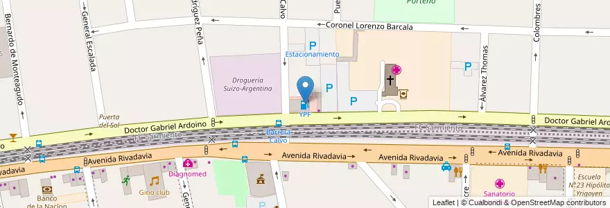 Mapa de ubicacion de YPF en Argentina, Provincia Di Buenos Aires, Partido De La Matanza, Ramos Mejía.