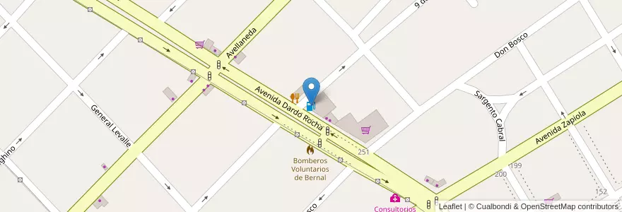 Mapa de ubicacion de YPF en Argentinië, Buenos Aires, Partido De Quilmes, Bernal.