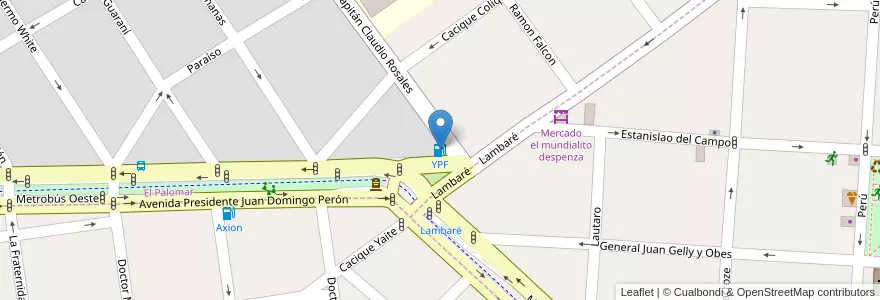 Mapa de ubicacion de YPF en الأرجنتين, بوينس آيرس, Partido De Morón.