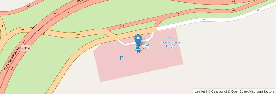 Mapa de ubicacion de YPF en アルゼンチン, コリエンテス州, Departamento Monte Caseros, Municipio De Monte Caseros.