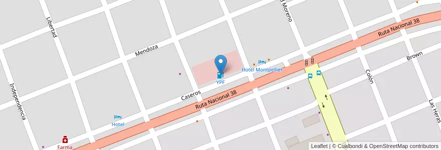 Mapa de ubicacion de YPF en Аргентина, Кордова, Departamento Cruz Del Eje, Pedanía Higueras, Municipio De Villa De Soto.
