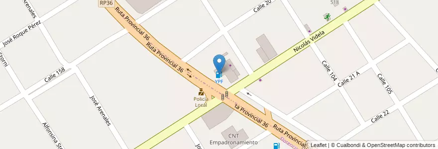 Mapa de ubicacion de YPF en Arjantin, Buenos Aires, Partido De Florencio Varela, Florencio Varela.