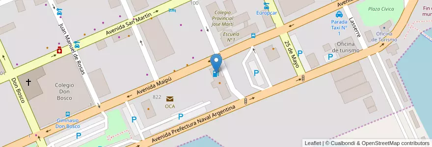 Mapa de ubicacion de YPF en 아르헨티나, Departamento Ushuaia, 칠레, 티에라델푸에고주, Ushuaia.