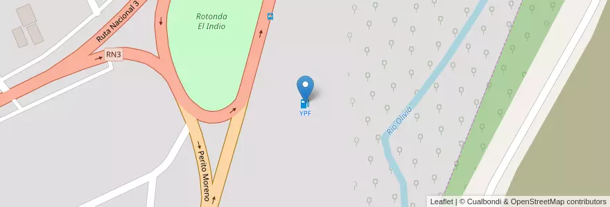 Mapa de ubicacion de YPF en 아르헨티나, Departamento Ushuaia, 칠레, 티에라델푸에고주, Ushuaia.