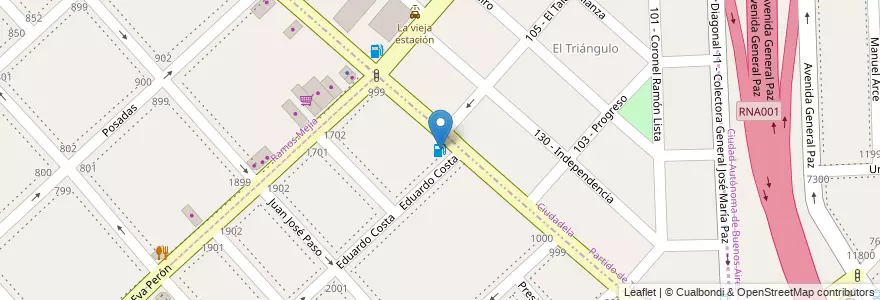Mapa de ubicacion de YPF en Arjantin, Buenos Aires, Lomas Del Mirador.