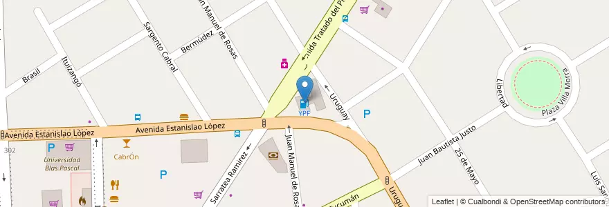 Mapa de ubicacion de YPF en Arjantin, Buenos Aires, Partido Del Pilar, Pilar.