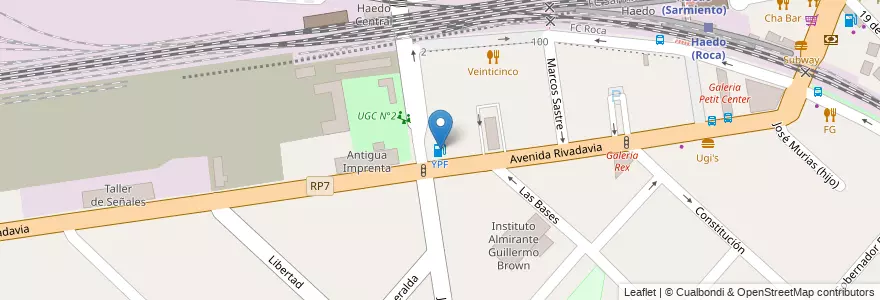 Mapa de ubicacion de YPF en Argentinië, Buenos Aires, Partido De Morón, Haedo.
